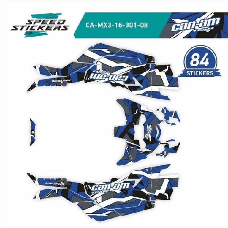Geometric Dark Blue for Can-Am Maverick X3 2 Doors